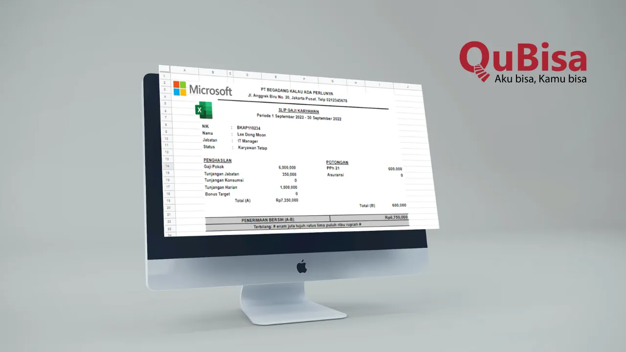 Cara Membuat Slip Gaji Karyawan Di Microsoft Word dan Excel